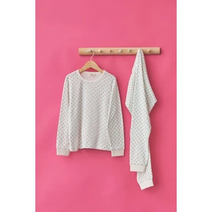 Katia & Bony Puantiye Desen Çocuk Pijama Takımı Ekru