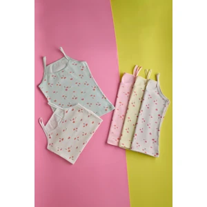 Bony Socks Kız Çocul 5 Li Paket Ribanalı Ince Askılı Atlet Çok Renkli