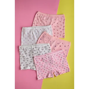 Katia & Bony Kız Çocuk 5 Li Paket Kelebek Desenli Boxer Çok Renkli