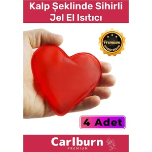 Premium Özel Üretim Kalp Şeklinde El Isıtıcısı Sihirli Jel Isıtıcı Torba Kalpli Cep Sobası 4'lü Set