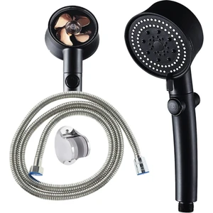 Royal Turbo Pervaneli 5 Fonksiyonlu Duş Başlığı Örgülü Hortum ve Mafsal Duş Seti