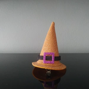 Patladı Gitti Halloween Cadılar Bayramı Turuncu Renk Külah Şapka Toka 9 cm