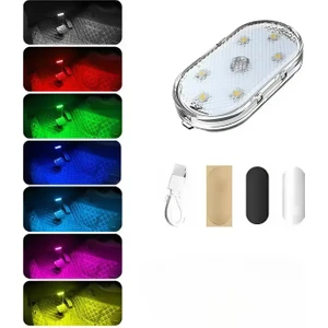 Araç ve Dolap Içi Rgb Işık Şarjlı Dokunmatik LED Lamba Işık