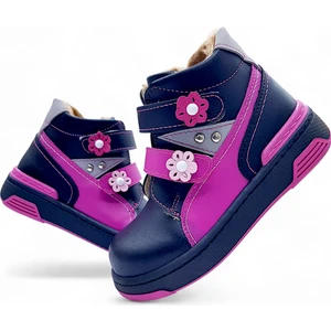 Ortopedik Kürklü Kız Bebek ve Çocuk Botu PMABEPA2306 Siyah Fuşya 28