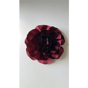 Âlâ Atelier Iğneli Kumaş Çiçek Broş Gül Broş Bordo