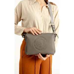 Just Polo Kadın Üç Bölmeli 3 Gözlü Lakoste Kumaş Çapraz ve Omuz Çantası 29X20CM PBU6060