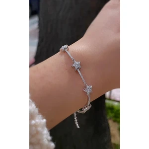 Gümüş Yıldız Model Yıldızlı Bayan Bileklik CS71D2