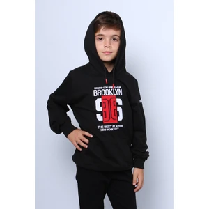 Erkek Çocuk Kapşonlu Sweat Baskılı Cepli C30