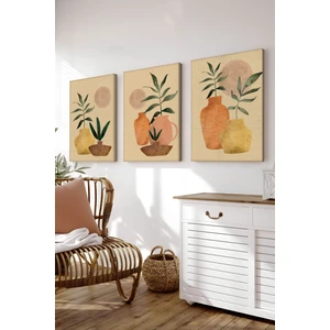 Dekoratif 3 Parça Kanvas Tablo - 3CNVS19
