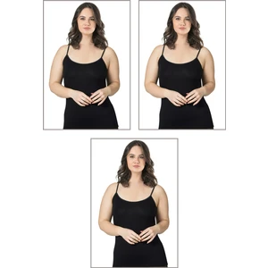 Özkan Underwear Özkan 25923 3'lü Paket Kadın Viskon Ip Askılı Biyeli Yumuşak Ince Askılı Büyük Geniş Beden Atlet