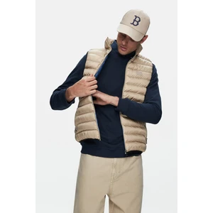 Blume Koyu Bej Fermuarlı ve Cepli Polyester Standard Fit Erkek Yelek