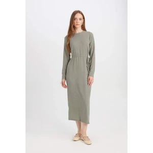 Regular Fit Bürümcük Uzun Kollu Midi Elbise D5024AX24AU