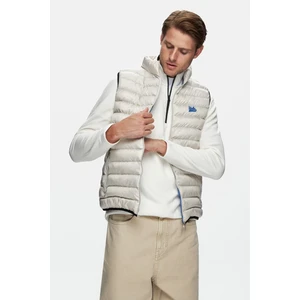 Blume Bej Fermuarlı ve Cepli Polyester Standard Fit Erkek Yelek