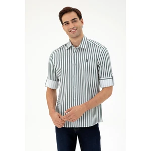 U.S. Polo Assn. Erkek Koyu Yeşil Gömlek Desenli 50296599-VR079