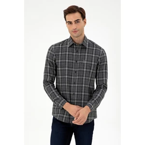 U.S. Polo Assn. Erkek Antrasit Gömlek Desenli 50296616-VR006
