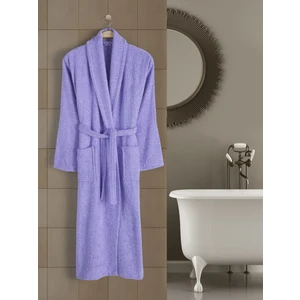 Rozet Tekstil Lila 4XL Büyük Beden Şalyaka Cepli Bornoz Pamuklu Hamam Sauna Banyo Battal Kadın Erkek Unisex 3xl 4xl Bornoz