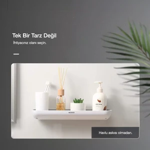 Duvara Yapışkanlı Banyo ve Mutfak Düzenleme Rafı Siyah/beyaz
