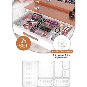 7li Çekmece Içi - Dolap Içi Banyo Makyaj Takı Düzenleyici Organizer
