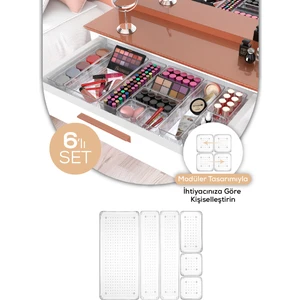 6lı Çekmece Içi - Dolap Içi Banyo Makyaj Takı Düzenleyici Organizer
