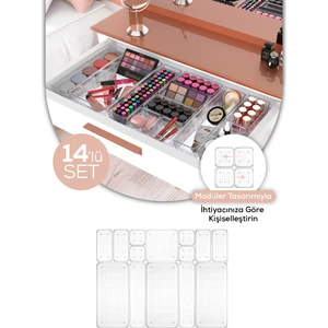 14LÜ Dolap Içi-Çekmce Içi Kozmetik Takı Aksesuar Düzenleyici Organizer