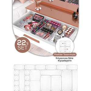 22 Parça Takı Makyaj Dolap Içi-Çekmece Içi Düzenleyici Organizer