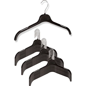 Demoplast Elbise, Gömlek, Bluz,  Tunik, Tshirt Askısı, Tek Taraf Dolgulu Siyah Lüks Plastik Askı (25 Adet)