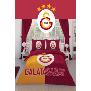 Lisanslı Galatasaray Parçalı Logo Pamuk Çift Kişilik Nevresim Takımı