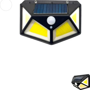 Sge Teknoloji Siyah Solar Güneş Enerjili Hareket Sensörlü 4 Taraflı Bahçe Garaj Ev Aydınlatma Lambası