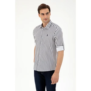 U.S. Polo Assn. Erkek Lacivert Gömlek Desenli 50296599-VR033