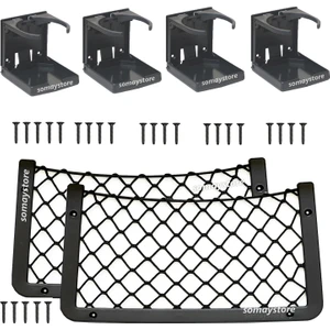 Tekne Karavan Seti 4 Adet Ayarlanabilir Katlanır Bardaklık 2 Adet 32X17CM Eşya Filesi