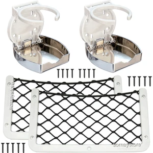 Tekne Karavan Seti 2 Adet Oval Katlanır Bardaklık 2 Adet 32 X 17CM Eşya Filesi Kromaj
