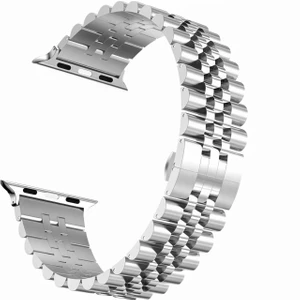 Apple Watch 10 / 11 46 mm Uyumlu Metal Kordon Rolex Style Kayış Jubilee Bilezik