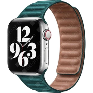 Apple Watch 10 42 mm Uyumlu Manyetik Baklalı Model Kayış Mıknatıslı Suni Deri Kordon