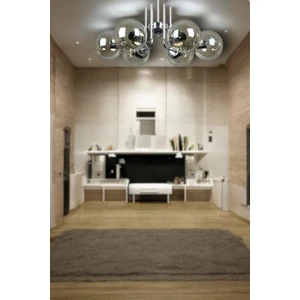 Fer Avize Tanya Modern Tasarım Mutfak - Salon - Yatak Odası - Tavan Krom Renk Bal Camlı 6 Lı Avize