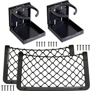 Tekne Karavan Seti 2 Adet Katlanır Bardaklık 2 Adet 32X17CM Eşya Taşıma Filesi Siyah