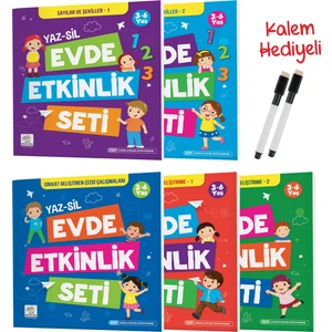 Yükselen Zeka 3-6 Yaş Evde Etkinlik Seti Yaz-Sil Kitaplar
