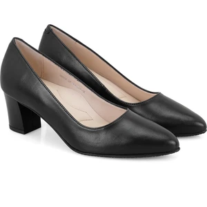 Aero Comfort Devyn Siyah Kadın Aerocomfort Topuklu Deri Klasik Ayakkabı