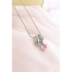 ÇLK Accessories Çelik Taşlı Kalp Charm Kolye