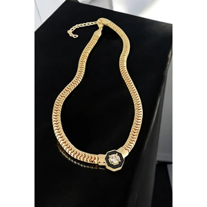 ÇLK Accessories Premium Serenay Kolye Taşlı Mineli Hasır Zincir Kolye