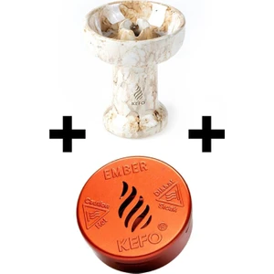 Kefo Sarı Rock Star Lüle + Kırmızı Kefo Ember Nargile Közlük Cezve