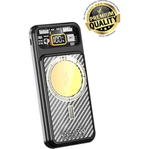 22,5W 12.000MAH Kablosuz ve Kablolu Şarj Özellikli LCD Göstergeli Powerbank