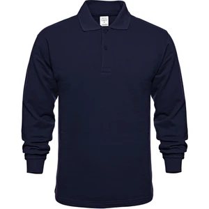 Polo Yaka Lacivert Uzun Kol Sweatshirt