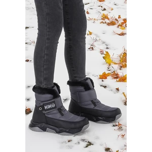 Kiko Kids Magic Cırtlı Erkek Çocuk Kar Botu Füme - Siyah