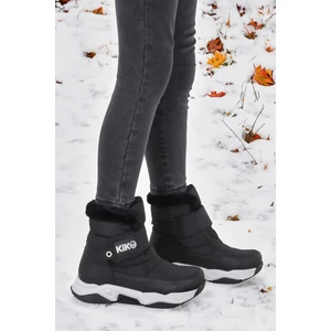 Kiko Kids Magic Cırtlı Erkek Çocuk Kar Botu Siyah - Beyaz