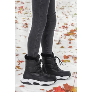 Kiko Kids Alison Bağcıklı Erkek Çocuk Kar Botu Siyah