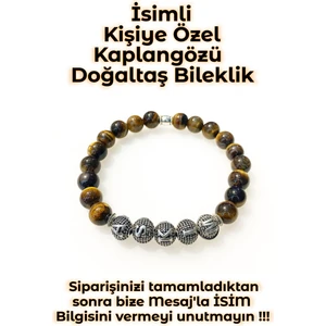 Tesbih Sakarya - Isimli - Kişiye Özel - Kaplan Gözü Doğaltaş Unisex Bileklik