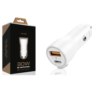 30W USB ve Usb-C Pd Araba Şarj Cihazı Hızlı Şarj, Iphone ve Android Uyumlu, Çift Çıkışlı