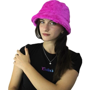 Kışlık Peluş Kova Şapka Kadın Suni Kürk Balıkçı Bucket Şapka