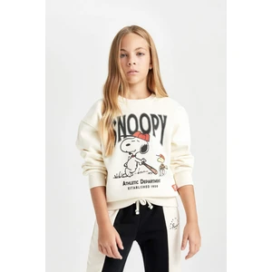Kız Çocuk Snoopy Oversize Geniş Kalıp Bisiklet Yaka Sweatshirt D2824A824WN
