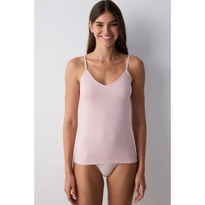 Reversible Side Ince Askılı Gül Kurusu Pembe Atlet